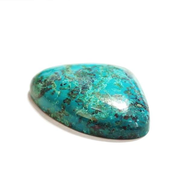 30454-『天然石ルース』　クリソコラ マラカイト（ホール無）　約３７ｘ２８mm（１０．２ｇ）　１個 |  | 02