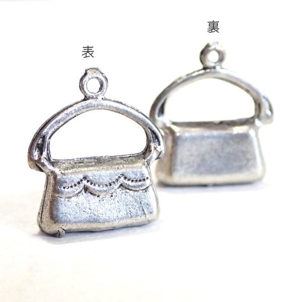 30502-【ＮＹピューター】★１００円均一★バッグチャーム　銀色　１７x１４．５mm　２個/１セット | 