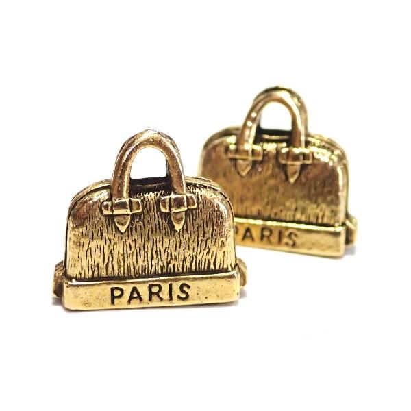 30510-【ＮＹピューター】★１００円均一★バッグチャーム　金古美　１５ｘ１７．５mm　２個/１セット | 