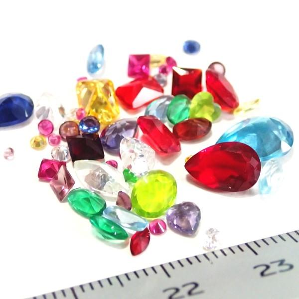 30537-〔ガラス〕　ファセットミックス　ＧｅｍＣｏｌｏｒ　約３ｇ/１パック | 