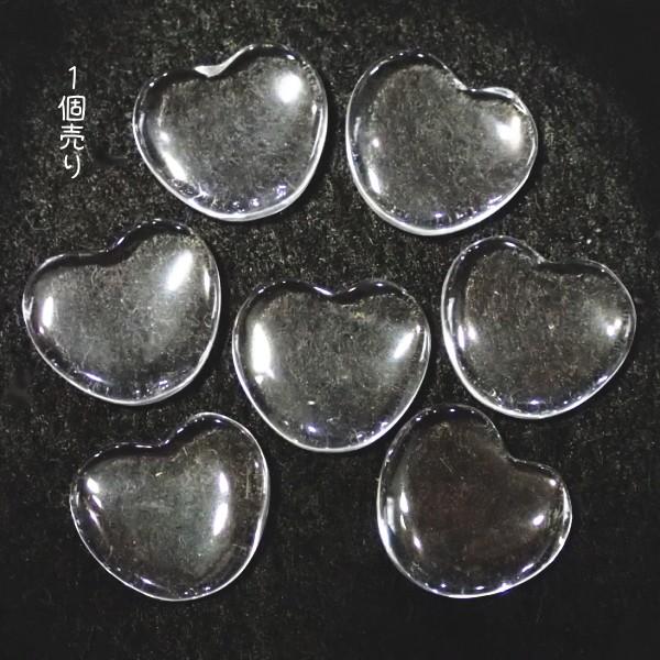 30555-《天然石いろいろ》　ハート　クリスタル（ホール無）　約１５x１４x４mm　１個 | 