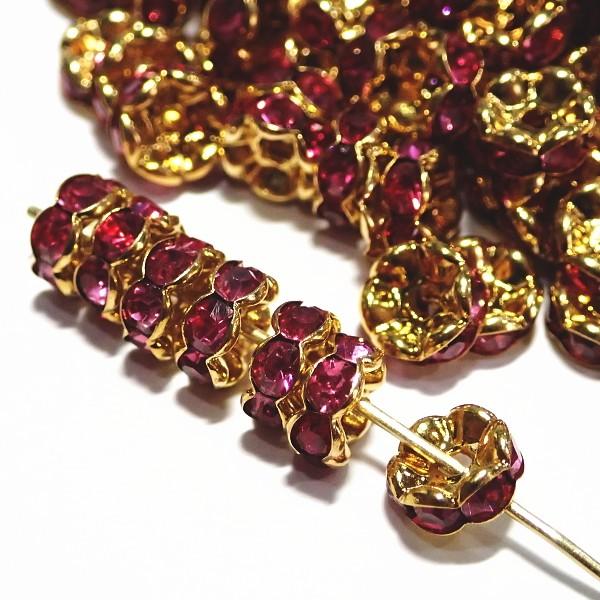 30560-《★卸価格40%OFF★ロンデル》　波ロンデル　ローズ/Ｇ　７mm　約２００個　※￥2000→￥1200※ |  | 01