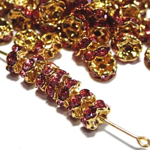 30561-《★卸価格40%OFF★ロンデル》　波ロンデル　ライトローズ/Ｇ　７mm　約２００個　※￥2000→￥1200※ |  | 01
