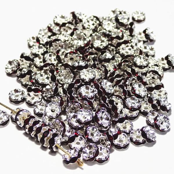 30563-《★卸価格40%OFF★ロンデル》　波ロンデル　シャム/Ｓ　７mm　約２００個　※￥2000→￥1200※ | 