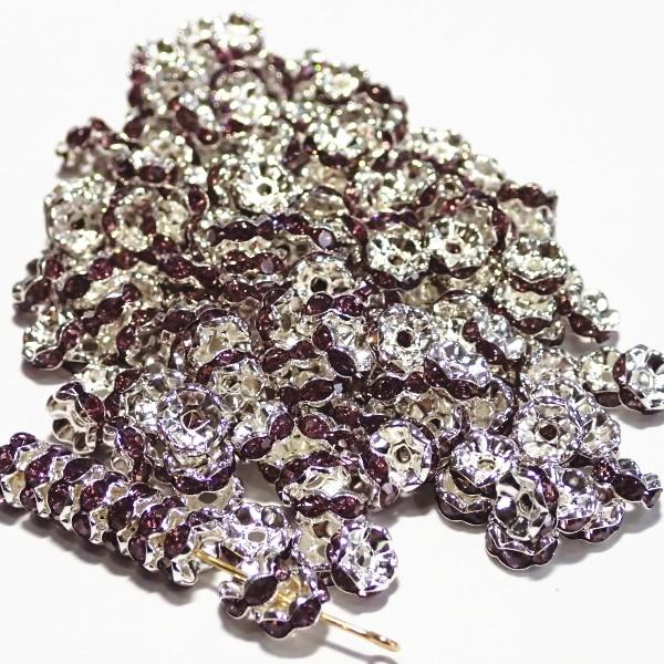 30566-《★卸価格40%OFF★ロンデル》　波ロンデル　ライトアメジスト/Ｓ　７mm　約２００個　※￥2000→￥1200※ | 