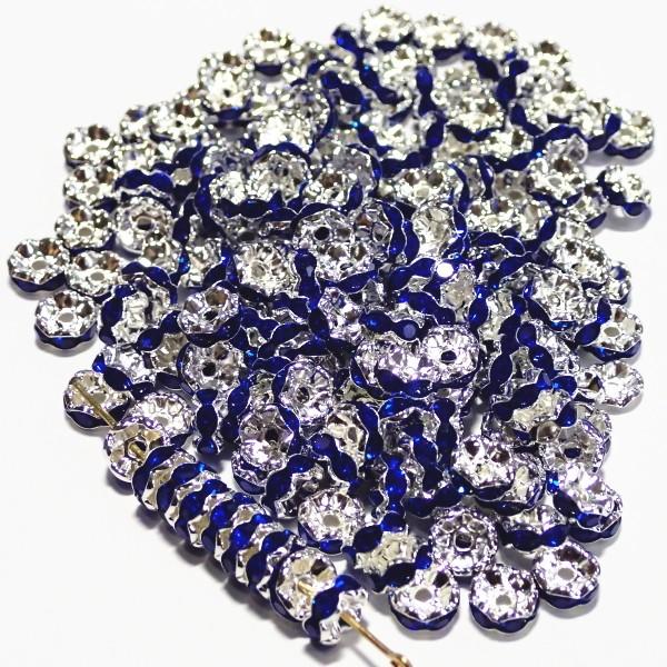 30569-《★卸価格40%OFF★ロンデル》　波ロンデル　サファイア/Ｓ　７mm　約２００個　※￥2000→￥1200※ | 