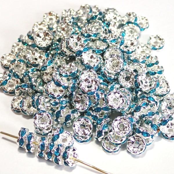 30570-《★卸価格40%OFF★ロンデル》　波ロンデル　アクアマリン/Ｓ　７mm　約２００個　※￥2000→￥1200※ | 