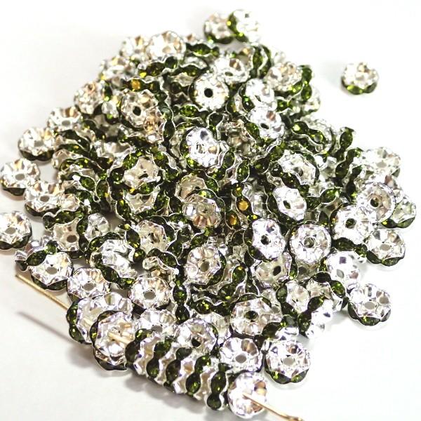 30571-《★卸価格40%OFF★ロンデル》　波ロンデル　ペリドット/Ｓ　７mm　約２００個　※￥2000→￥1200※ | 