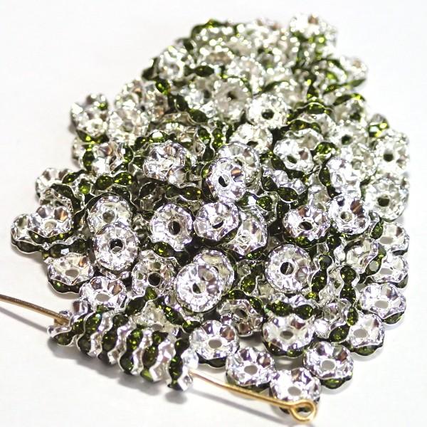 30582-《★卸価格40%OFF★ロンデル》　波ロンデル　ペリドット/Ｓ　６mm　約２００個　※￥1800→￥1080※ | 