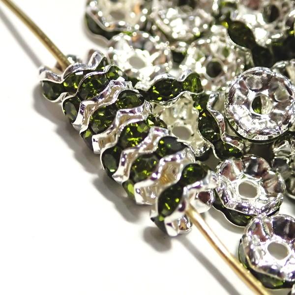 30582-《★卸価格40%OFF★ロンデル》　波ロンデル　ペリドット/Ｓ　６mm　約２００個　※￥1800→￥1080※ |  | 01