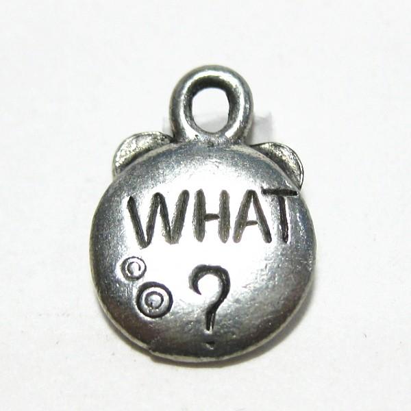 30692-【ＮＹピューター】　Ｗｈａｔ？タグ　チャーム　銀古美　１１mm　５個/１セット |  | 01