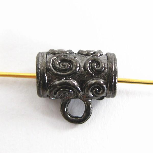 30709-【ＮＹピューター】　パーツ　黒銀色　１１mm（ホール約４mm）　５個/１セット | 