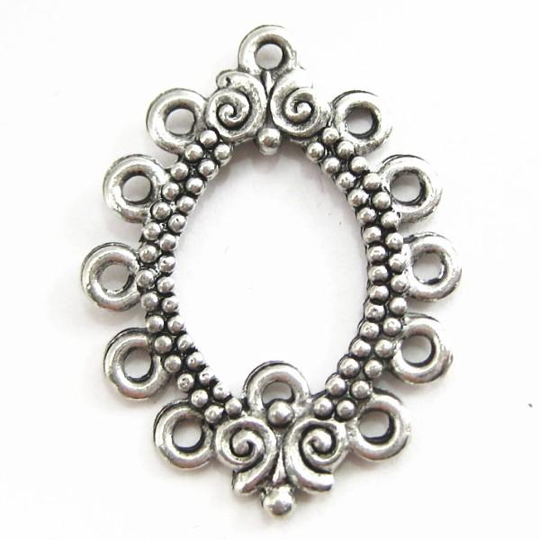 30716-【ＮＹピューター】　コネクター　銀古美　２９ｘ２２mm　５個/１セット | 