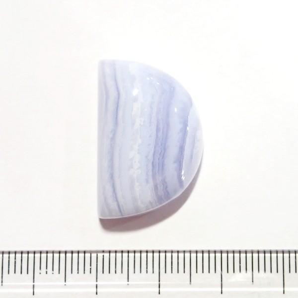 30807-『天然石ルース』　ブルーレースアゲート（ホール無）　約２５ｘ１７mm（６．６ｇ）　１個 |  | 01