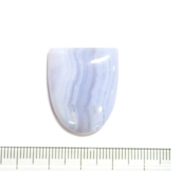 30813-『天然石ルース』　ブルーレースアゲート（ホール無）　約２７ｘ２２mm（８．１ｇ）　１個 |  | 01