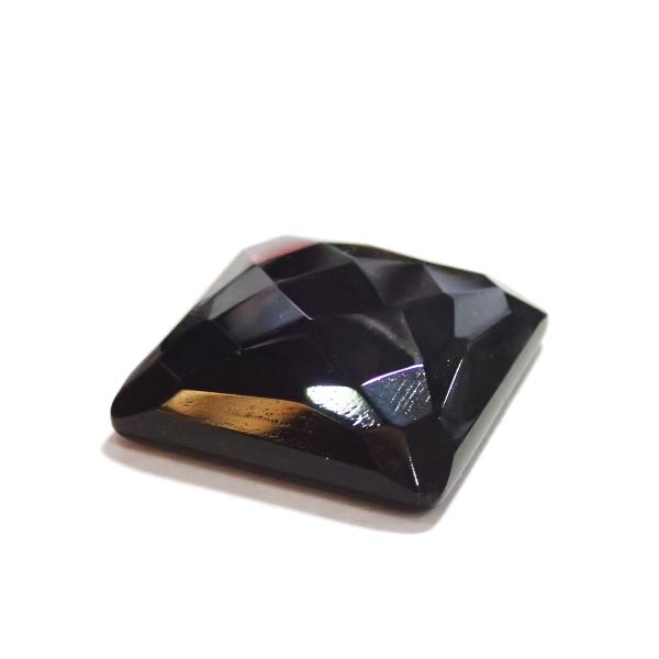 30825-『天然石ルース』　オニキス（ホール無）※カット有※　約２２ｘ２２mm（６．６ｇ）１個 |  | 02