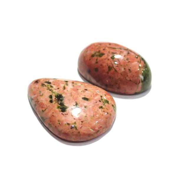 30841-『天然石ルース』　ウナカイト（ホール無）　約１９x１２／２２x１６mm（５．０ｇ）２個/１セット |  | 01