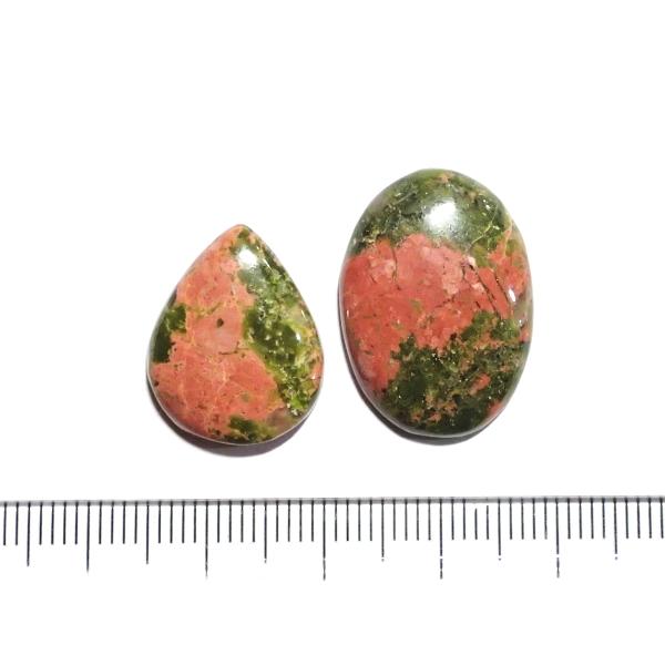 30842-『天然石ルース』　ウナカイト（ホール無）　約１９x１５／２３x１６mm（４．８ｇ）２個/１セット | 