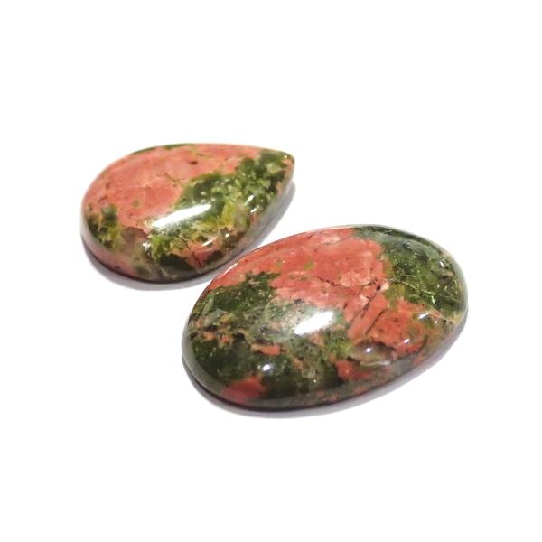 30842-『天然石ルース』　ウナカイト（ホール無）　約１９x１５／２３x１６mm（４．８ｇ）２個/１セット |  | 02