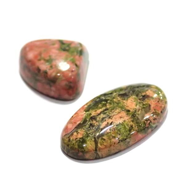 30843-『天然石ルース』　ウナカイト（ホール無）　約１６x１９／２５x１５mm（５．９ｇ）２個/１セット |  | 02