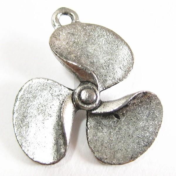 3136-【ＮＹピューター】　スクリュー　チャーム　銀古美　１９mm　５個/１セット | 