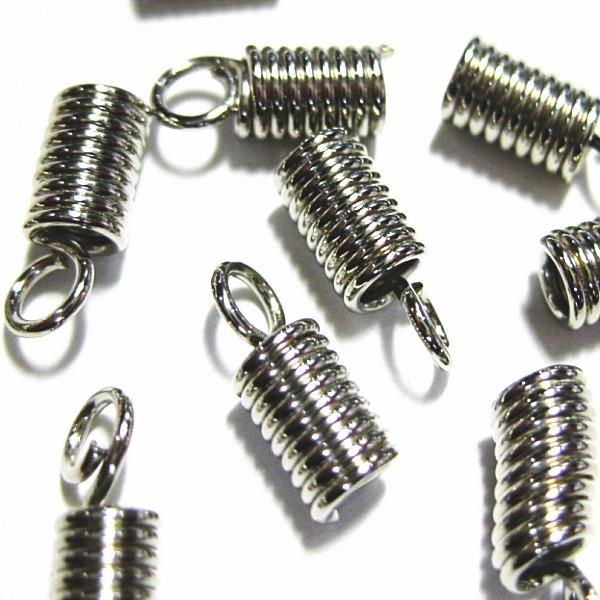 3145-【基本パーツ】　コイルパーツ　銀色　９．５x３．５mm（内径２．２mm）　２０個/１セット | 