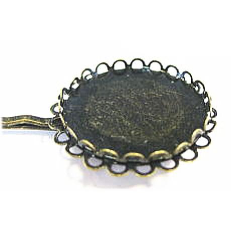 3148-【ヘアーパーツ】　ヘアピン　真鍮古美　長さ70mm　皿内径25mm　２個/１セット |  | 01