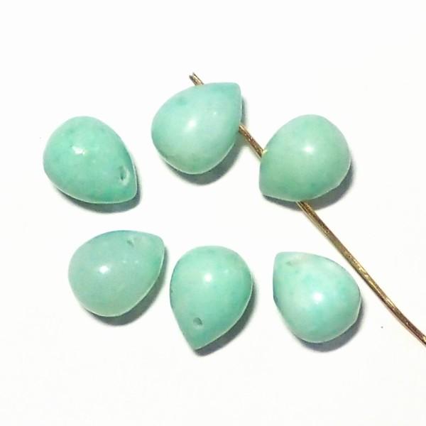 3193-《天然石太っちょドロップ》　処分ヘミモーファイト　８x１０mm　６個/１パック | 