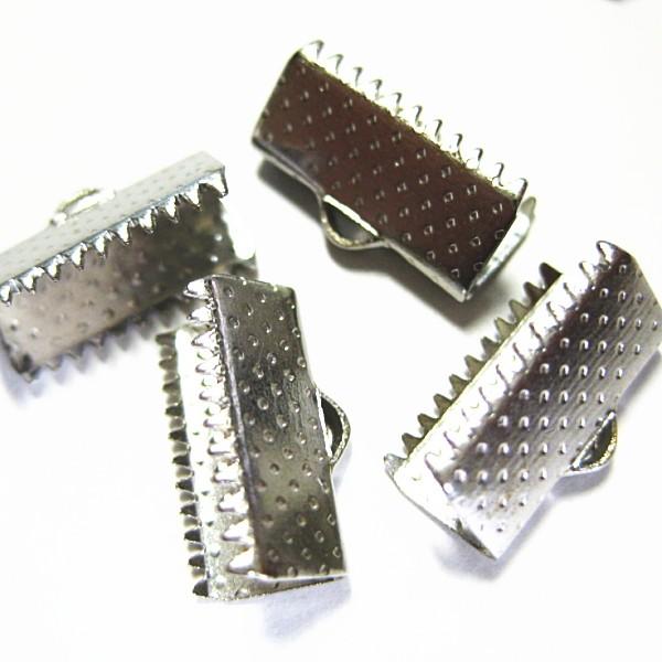 3206-【基本パーツ】　ワニ口パーツ　銀色　１３x７mm　１０個/１セット | 