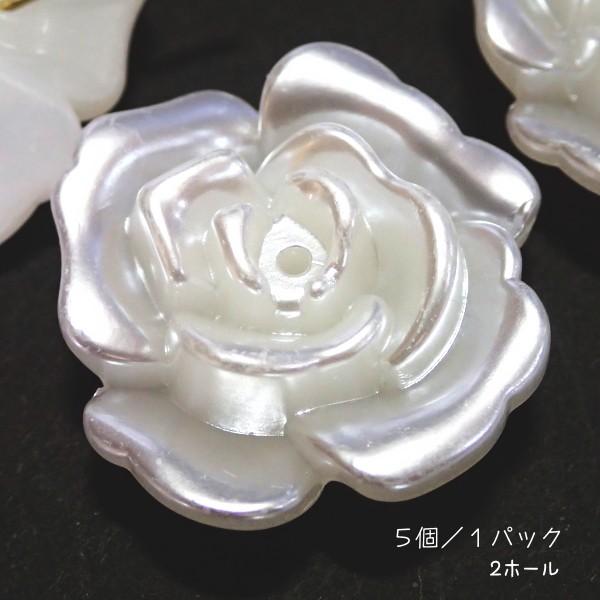 3218-『アクリル』　パール仕上げ　フラワー２ホール　３１x３０mm　５個/１パック |  | 01