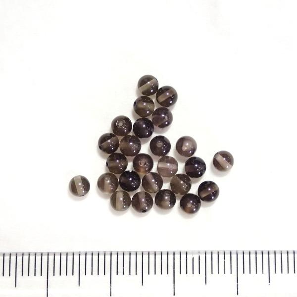 3258-天然石 3mm丸玉 スモーキークオーツ 25粒 |  | 01