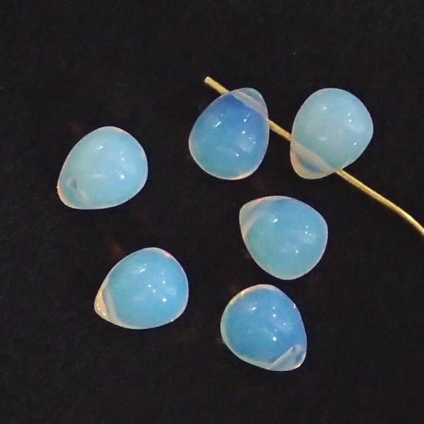 3316-《天然石太っちょドロップ》　人造オパール　８x１０mm　６個/１パック | 
