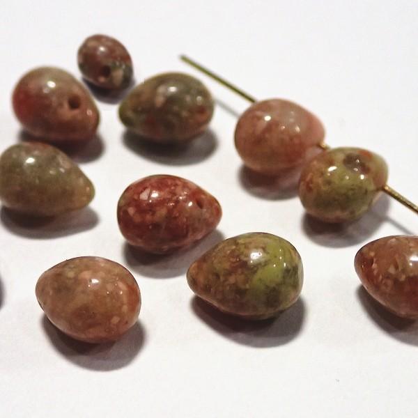 3373-《天然石たまごのたね》　オータムジャスパー　７ｘ４mm　１０個/１パック | 