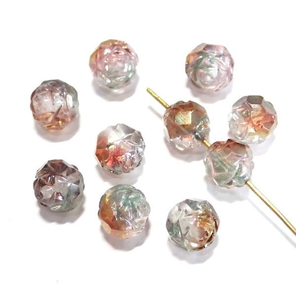 3499-91001　チェコ薔薇のつぼみ　ラスターピンククリスタル　７x８mm　１０個/１パック | 