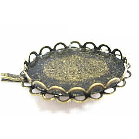 3573-【ヘアーパーツ】　ヘアピン　真鍮古美　長さ69mm　トレイ部25x18mm　２個/１セット |  | 01