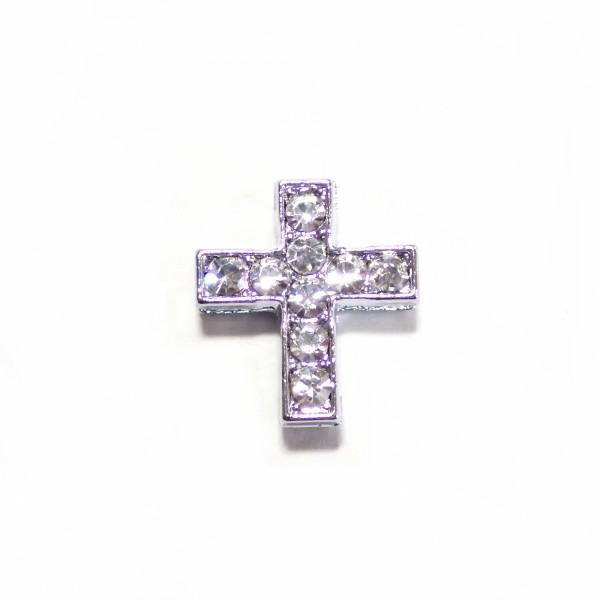 3711-《ラインストーン》　クロス　サイドホール　クリア/Ｓ　１５ｘ１３mm　２個/１パック |  | 01