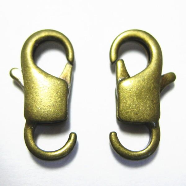 3821-【基本パーツ】　オープンカニカン　真鍮古美　６x１５mm　２個/１セット | 