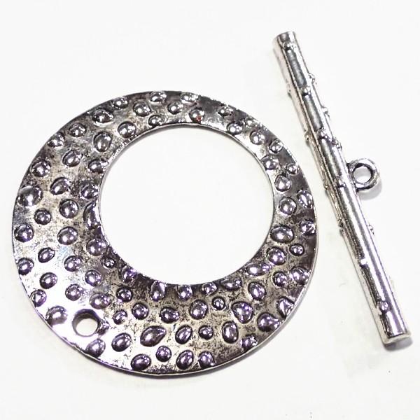 3940-《トグル》　大きなトグル　銀古美　ラウンド　バーの長さ５３mm　１ペア | 