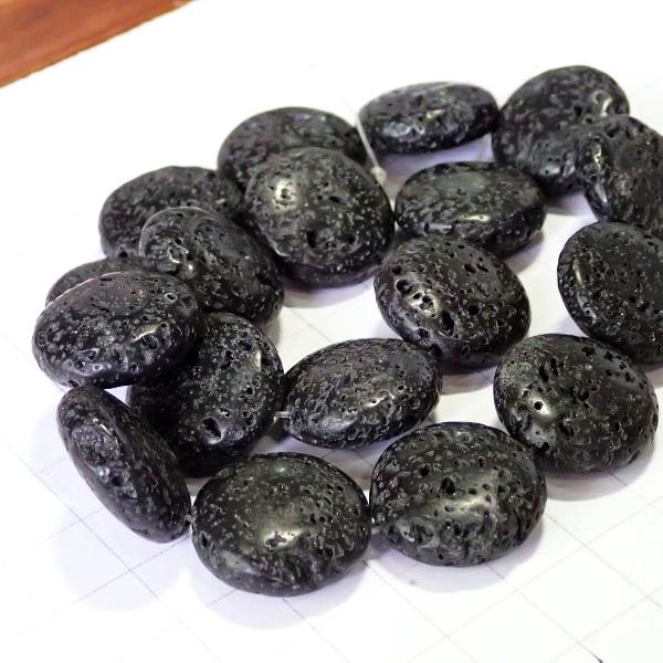 4002-《天然石５００円均一》　ラバストーン　２０mm平均　約３５cm/１本 |  | 02