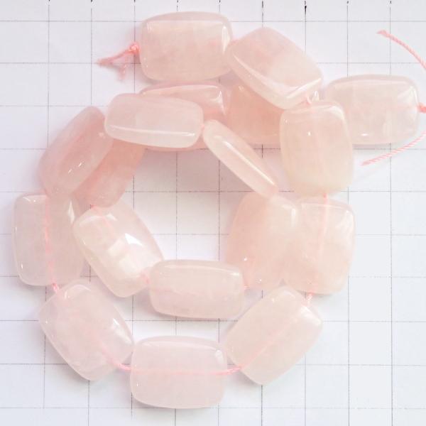 4017-《天然石５００円均一》　ローズクォーツ　平均２２ｘ１６mm　約３８cm/１本 |  | 01
