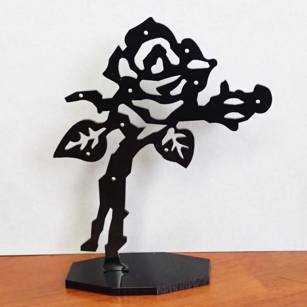 4032-《ディスプレイ》　アクリル　薔薇　ブラック（平面）3サイズセット　 |  | 02