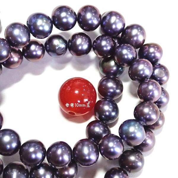 4034-【淡水パール良グレード】　ブラック　平均６mm　約３８cm/１本 |  | 01