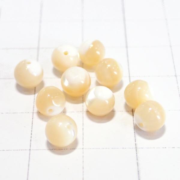 4060-天然石 6mm丸玉 マザーオブパール・ナチュラル 10粒 | 