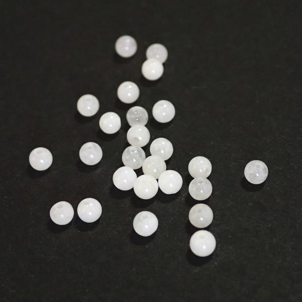4077-天然石 3mm丸玉 ホワイトジェイド 25粒 | 