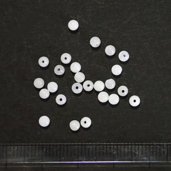 4077-天然石 3mm丸玉 ホワイトジェイド 25粒 |  | 01