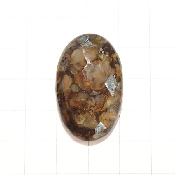 4091-『天然石ルース』　アゲート※カット有※（ホール無）　約３４ｘ２１mm（８．３ｇ）　１個 | 