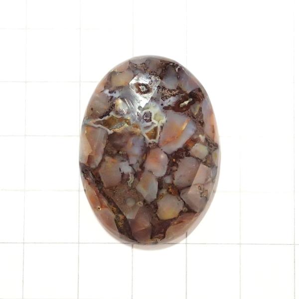 4093-『天然石ルース』　アゲート※カット有※（ホール無）　約３５ｘ２５mm（８．７ｇ）　１個 | 