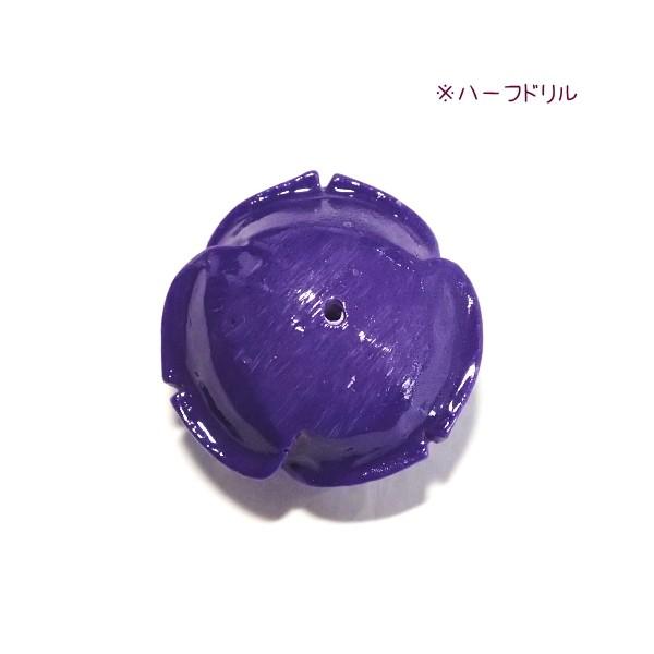 4095-【人造コーラル】　薔薇　パープル　ハーフドリル　２５mm　１個 |  | 01