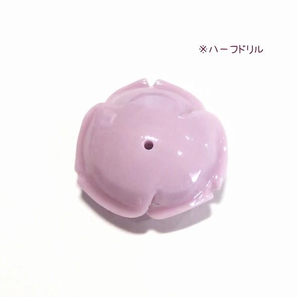 4097-【人造コーラル】　薔薇　ラベンダー　ハーフドリル　２５mm　１個 |  | 01
