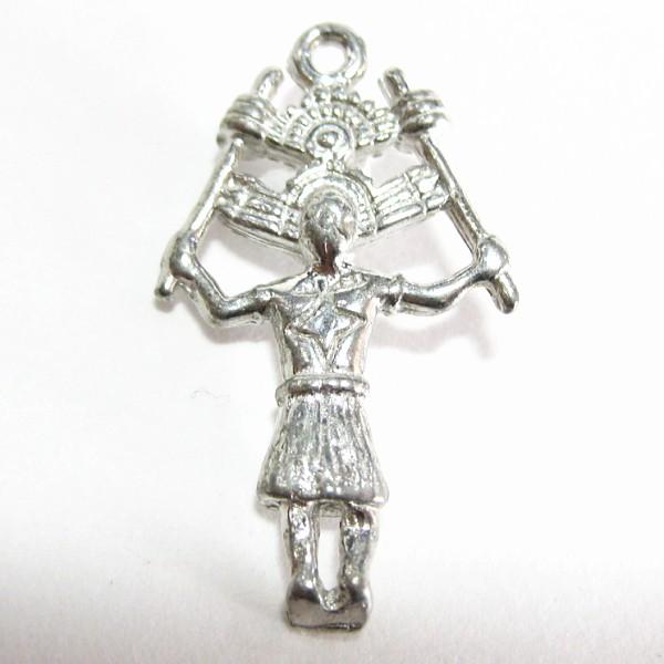 4160-【ＮＹピューター】　民族舞踊　チャーム　銀古美　２０mm　５個/１セット |  | 01